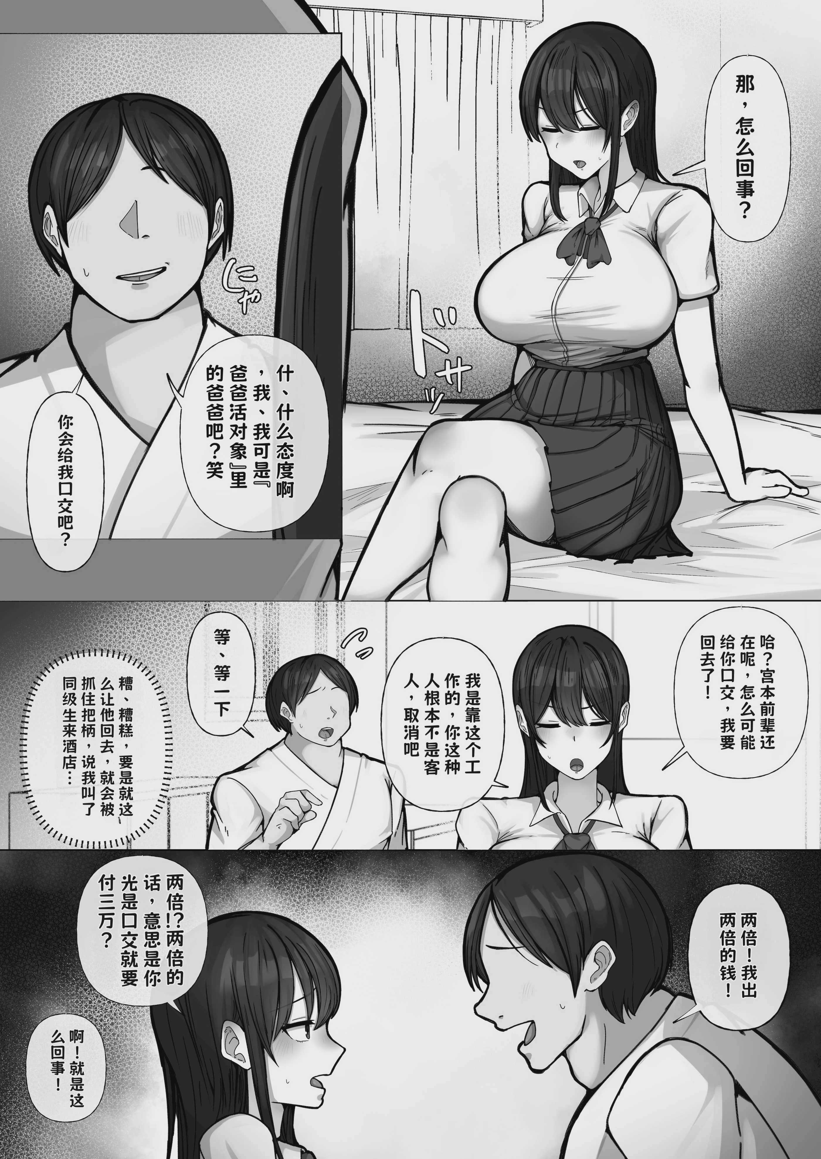 豚扱いしてくるパパ活ギャルをオタクち○ぽで屈服させる。【AI翻译】